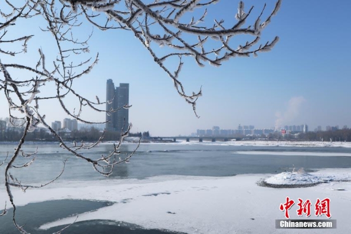 吉林城區(qū)現(xiàn)大范圍霧凇