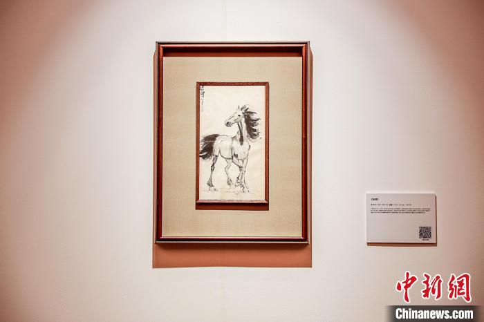 徐悲鴻于1942年創(chuàng)作的《揚(yáng)蹄》?！⌒毂櫭佬g(shù)館供圖