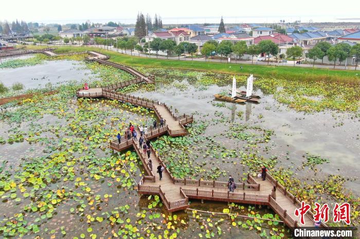 俯瞰沿湖村?！°蟛?攝
