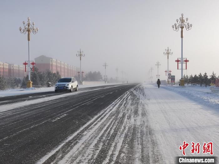極寒天氣下的內(nèi)蒙古。　呼倫貝爾氣象局供圖