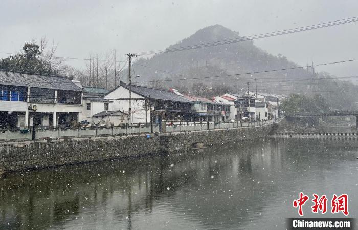 圖為：寧波四明山雪花飄落?！”R皖娜(通訊員) 攝