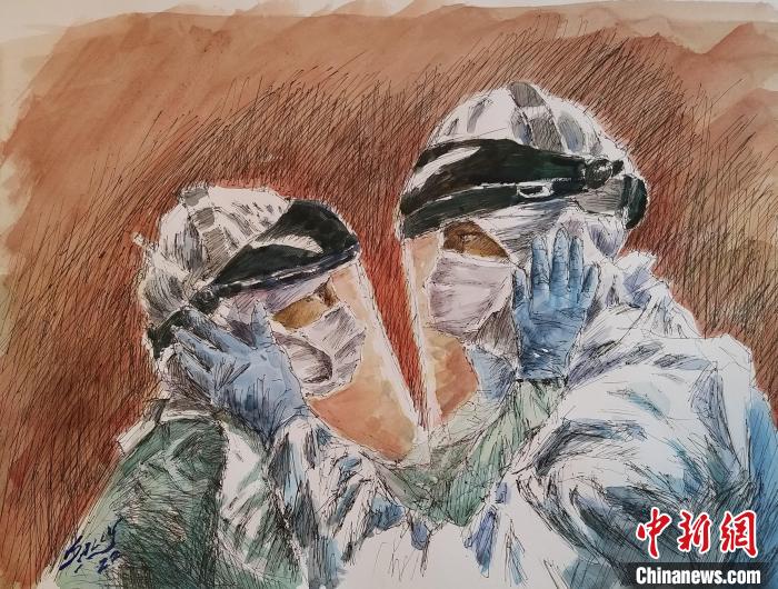 李瑞卿畫作《同舟共濟(jì)相扶持》?！∷囆g(shù)香港供圖