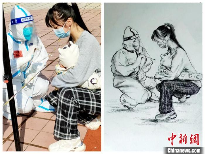 青海：繪畫愛好者戰(zhàn)“疫”素描記錄點滴瞬間