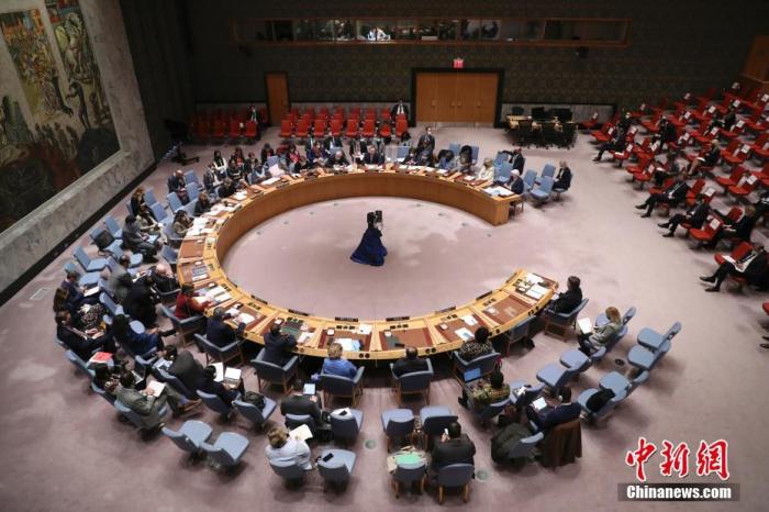 資料圖：聯(lián)合國安理會在紐約聯(lián)合國總部開會。 中新社記者 廖攀 攝