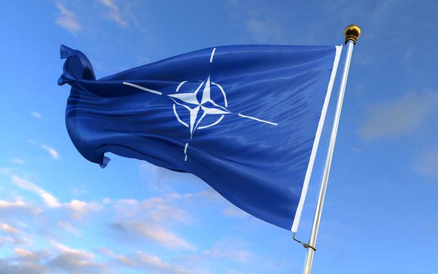 北約組織旗幟。圖源：視覺中國
