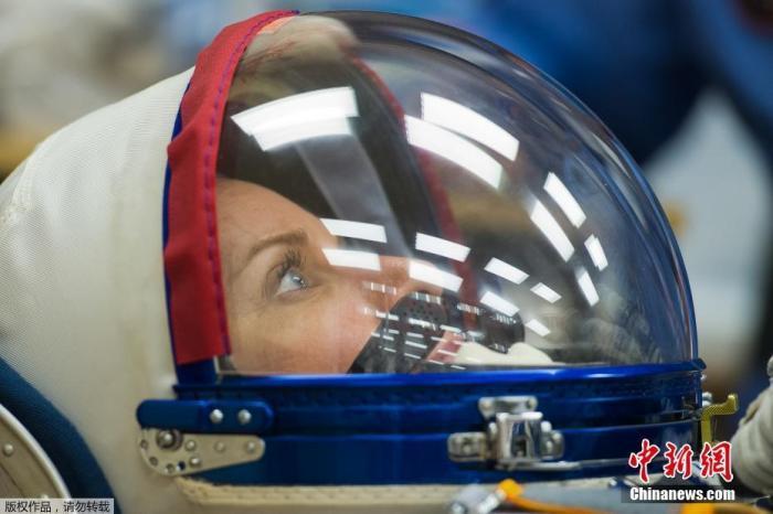 資料圖：俄美宇航員乘坐俄“聯(lián)盟號(hào)”MS-17載人飛船，前往國(guó)際空間站。