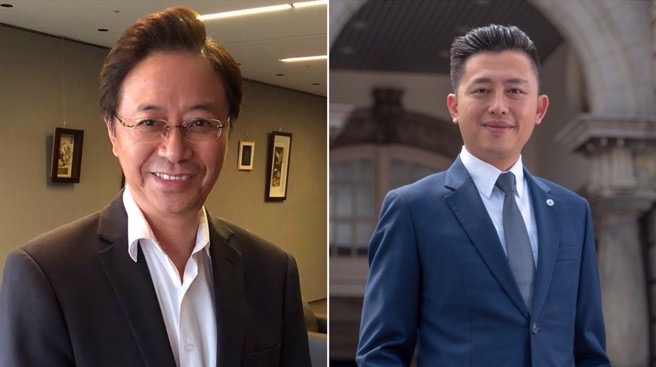 國民黨桃園市長參選人張善政（左）與民進(jìn)黨參選人林智堅(jiān)（右）。（圖源：臺灣“中時新聞網(wǎng)”）