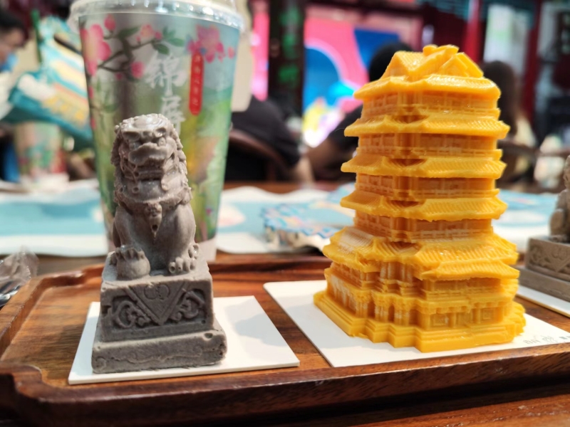 圖為南豐戲樓中的文創(chuàng)茶點。劉星晨攝