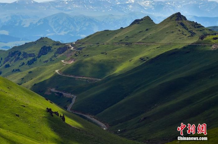 順著群山峭壁蜿蜒的獨(dú)庫(kù)公路。 <a target='_blank' href='/'>中新社</a>記者 劉新 攝