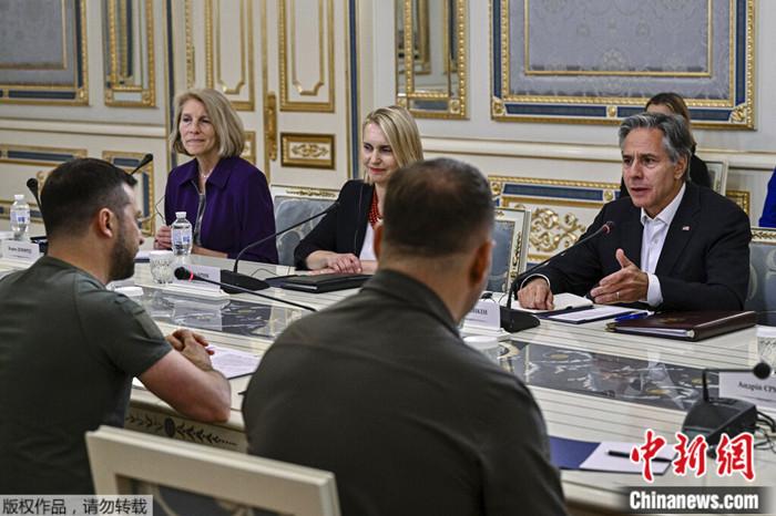 2022年9月8日，美國國務(wù)卿布林肯會(huì)見烏克蘭總統(tǒng)澤連斯基。