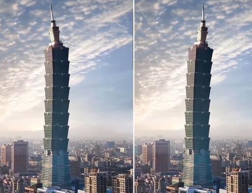 臺灣花蓮縣發(fā)生6.9級地震后，社群軟件瘋傳一段臺北101大樓搖晃的假影片，官方特地發(fā)文澄清。圖片來源：臺灣“中時新聞網(wǎng)”(圖翻攝Tiktok)