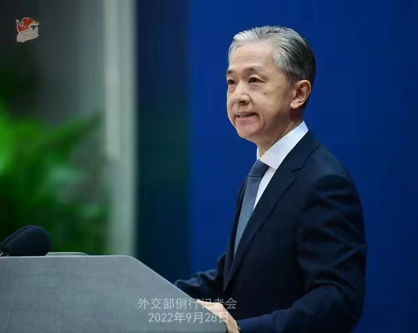 中國外交部發(fā)言人汪文斌。 薛偉 攝