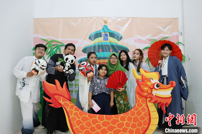 圖為活動(dòng)現(xiàn)場。 <a target='_blank' href='/'>中新社</a>發(fā) 印尼三一一大學(xué)孔子學(xué)院 供圖