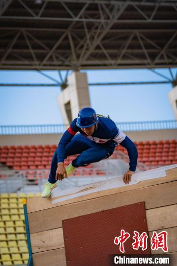 圖為馬志明在訓(xùn)練中?！∈茉L者供圖