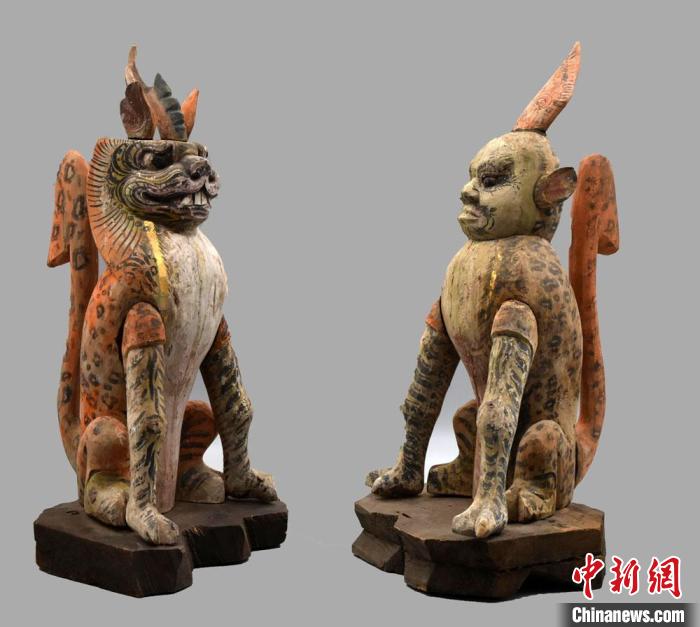 圖為唐代吐谷渾王族墓葬群慕容智墓出土鎮(zhèn)墓獸。(資料圖) 甘肅省文物局供圖