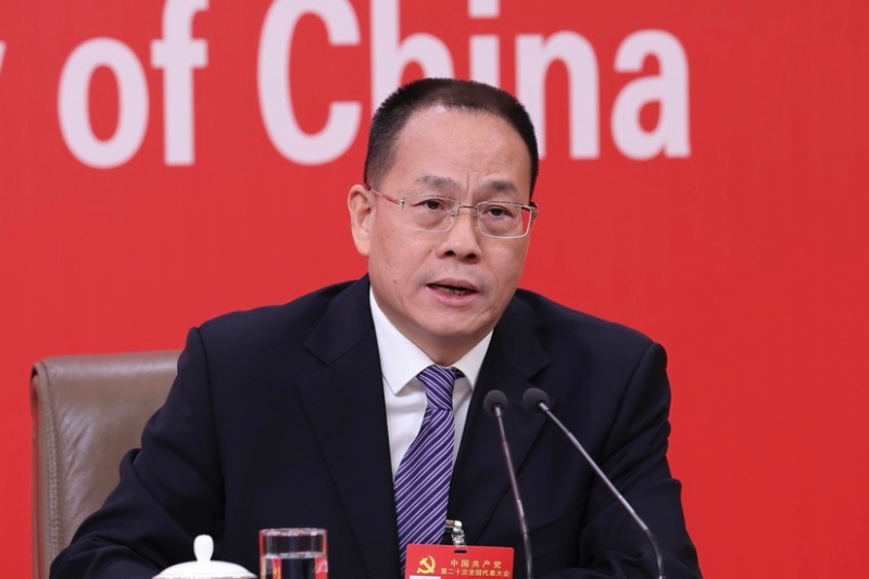 田培炎在記者招待會(huì)上。（圖源：新華社） 