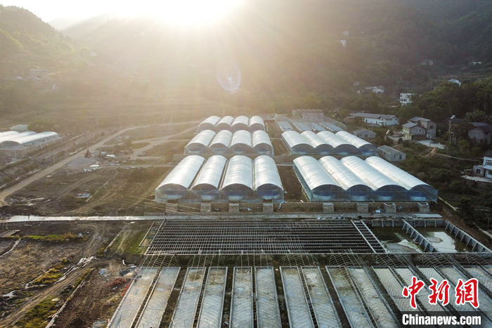 圖為10月19日，航拍初見雛形的“魚菜共生”基地。（無人機(jī)照片） <a target='_blank' href='/'>中新社</a>記者 何蓬磊 攝