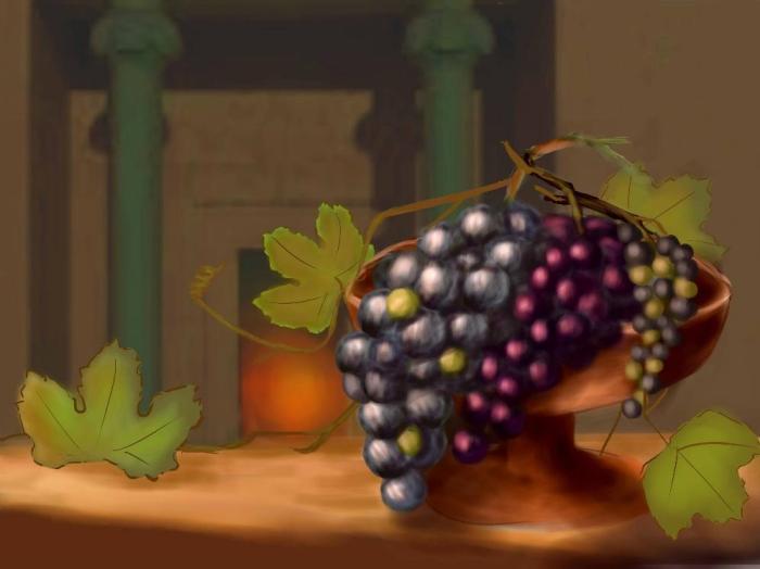 中亞地區(qū)青銅時代綠洲文明不同栽培葡萄類型的藝術想象圖?！⊥綮o怡 供圖