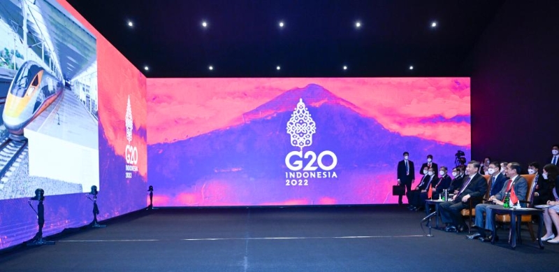 　　這是習(xí)近平和佐科共同視頻觀摩雅萬(wàn)高鐵試驗(yàn)運(yùn)行。新華社記者 李學(xué)仁 攝