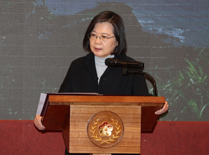 總統(tǒng)蔡英文1日在總統(tǒng)府內發(fā)表2023新年談話。（中時資料照／劉宗龍攝）