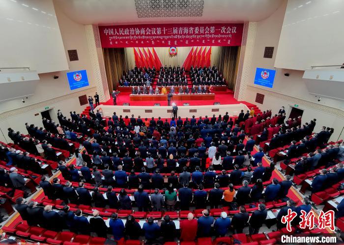 圖為青海省政協(xié)十三屆一次會(huì)議閉幕?！∑钤鲚?攝