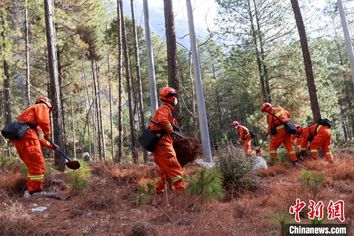 林芝森林消防清理林下可燃物?！≡髁_布 攝