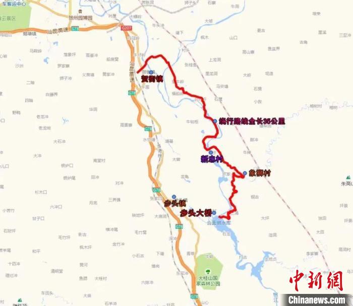 繞行示意圖?！“瞬絽^(qū)交通運(yùn)輸局供圖