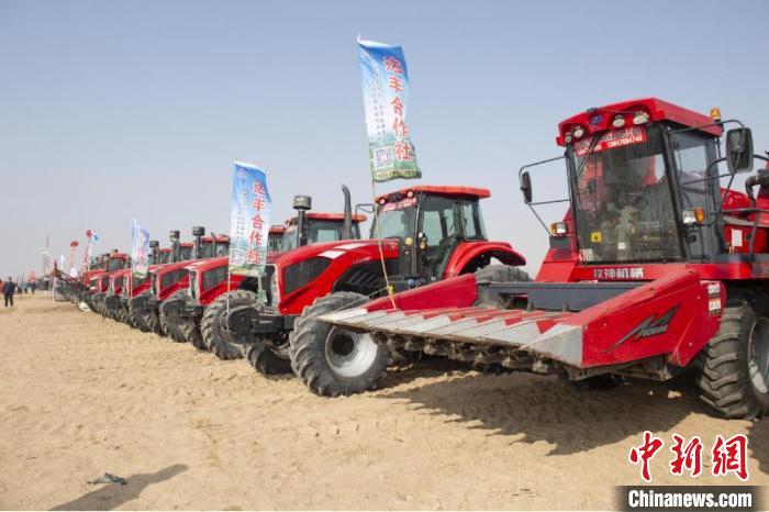 圖為現(xiàn)場(chǎng)展示的農(nóng)機(jī)具?！±铢i 攝