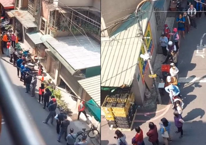 臺(tái)灣搶購雞蛋排隊(duì)買雞蛋