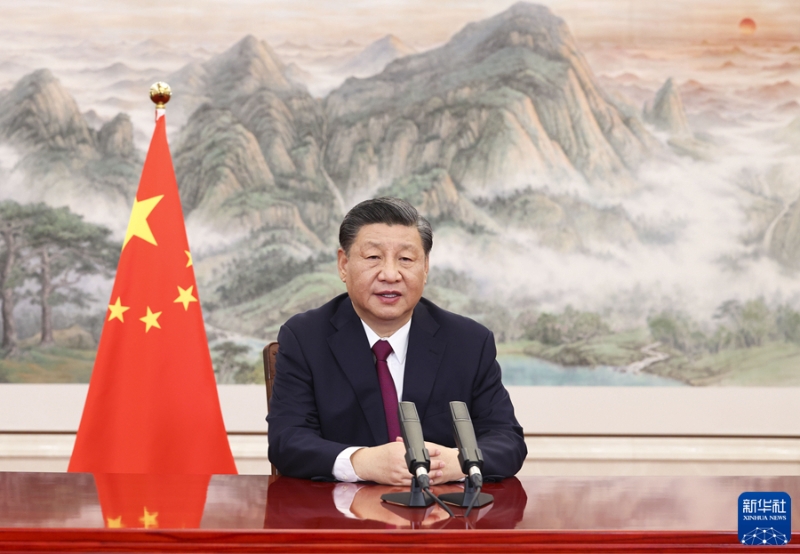 2022年4月21日，博鰲亞洲論壇2022年年會(huì)開(kāi)幕式在海南博鰲舉行，國(guó)家主席習(xí)近平以視頻方式發(fā)表題為《攜手迎接挑戰(zhàn)，合作開(kāi)創(chuàng)未來(lái)》的主旨演講。（圖源：新華網(wǎng)）