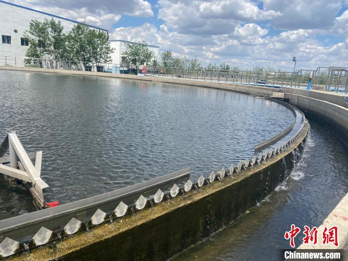 2日，四平市污水處理廠，污水正在二沉池進行泥水分離?！∽T偉旗 攝