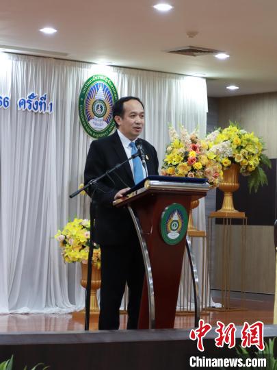 阿空·巴蒂素旺在開幕式上致辭。<a target='_blank' href='/'>中新社</a>發(fā) 吳特 攝