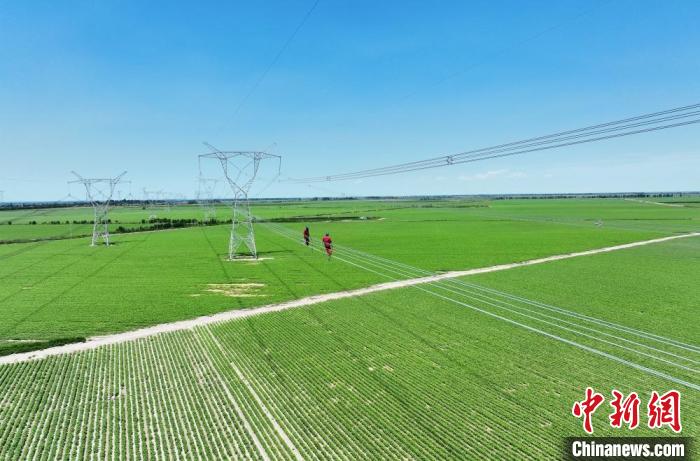 鳳凰—烏蘇Ⅱ回750千伏輸電線路。　馬元 攝