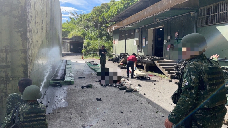 六軍團基隆彈藥庫爆炸，2官兵手臂炸斷送醫(yī)。(戴志揚 翻攝)