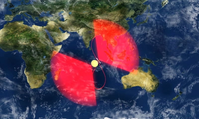衛(wèi)星工作示意圖。（圖源：航天科技集團(tuán)五院）