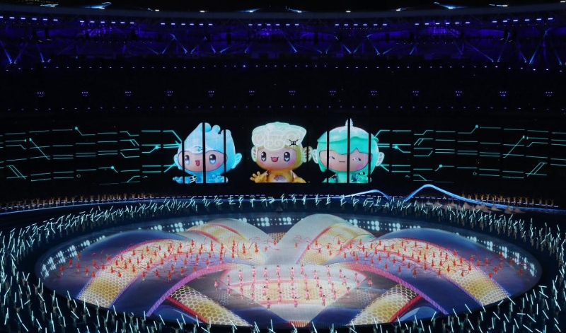 這是9月23日拍攝的杭州亞運(yùn)會開幕式。（圖源：新華社）