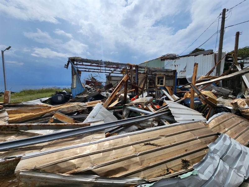 “小犬”臺風橫掃蘭嶼，17級強陣風讓全島滿目瘡痍，造成嚴重災情。（芥菜種會提供／林良齊臺北傳真） 圖片來源：臺灣“中時新聞網”.jpg