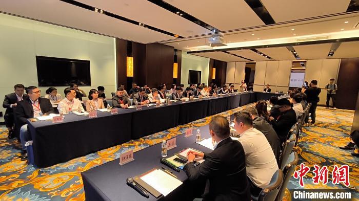 11月7日，兩岸青年在2023臺商峰會瓊臺青年創(chuàng)新創(chuàng)業(yè)交流會上做創(chuàng)業(yè)故事分享。  圖片來源：中新網(wǎng)