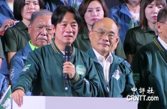 賴清德新北造勢(shì)數(shù)度哽咽，談到被對(duì)手指控的老家違建。（中評(píng)社 黃筱筠攝）