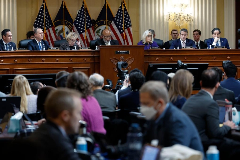 2022年12月19日，在美國首都華盛頓，國會眾議院國會山騷亂調(diào)查委員會召開會議。（圖源：新華社）