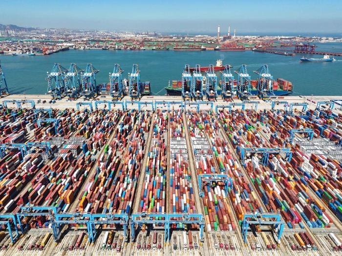 這是2023年9月14日拍攝的中國(山東)自由貿(mào)易試驗(yàn)區(qū)青島片區(qū)(無人機(jī)照片)。新華社發(fā)(張進(jìn)剛 攝)