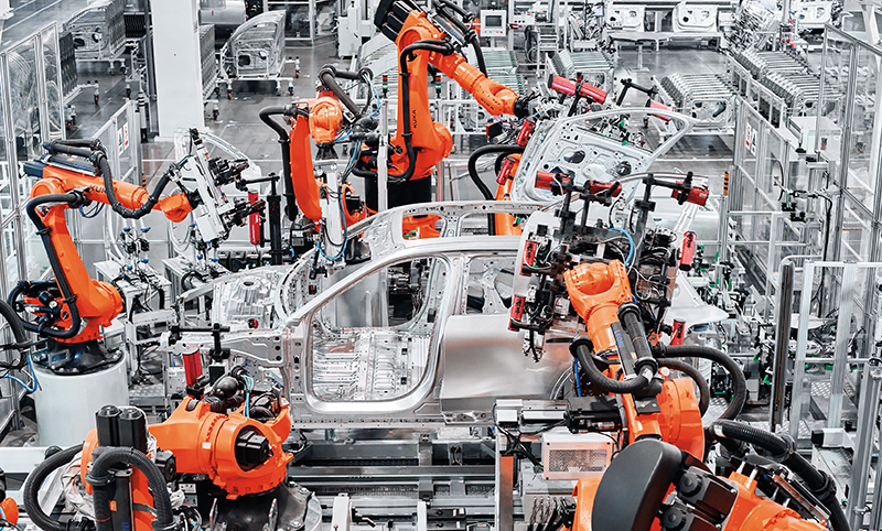 位于安徽省合肥市的蔚來第二先進(jìn)制造基地內(nèi)景（2023年10月10日攝） 攝影《瞭望》