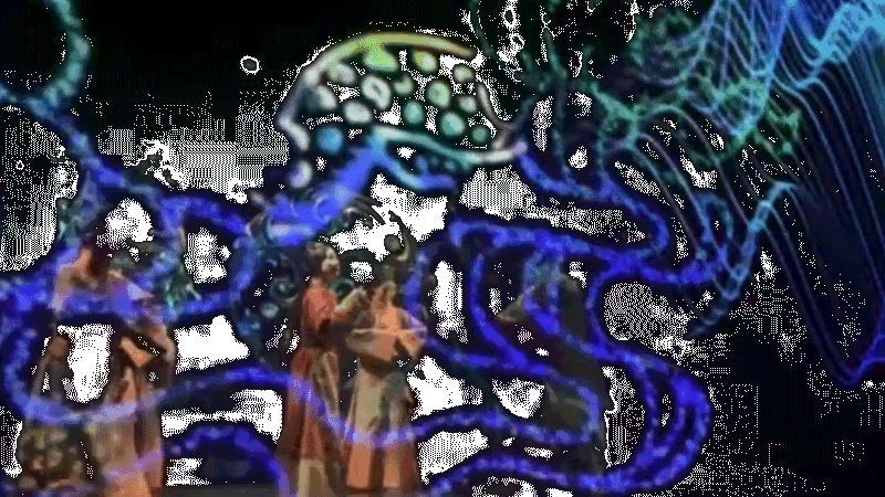 馬王堆復原動態(tài)展《一念·辛追夢》以多媒體視覺影像，為觀眾提供沉浸式視聽感受。