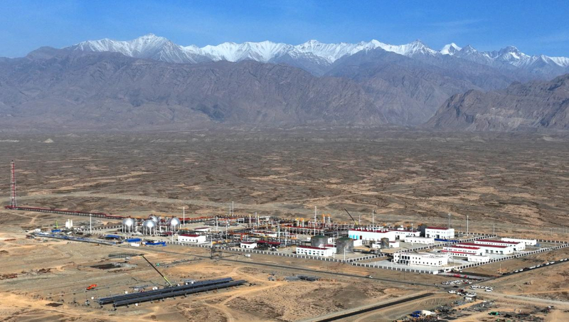 中國石油塔里木油田博孜天然氣處理廠鳥瞰圖。（圖源：新華網(wǎng)）
